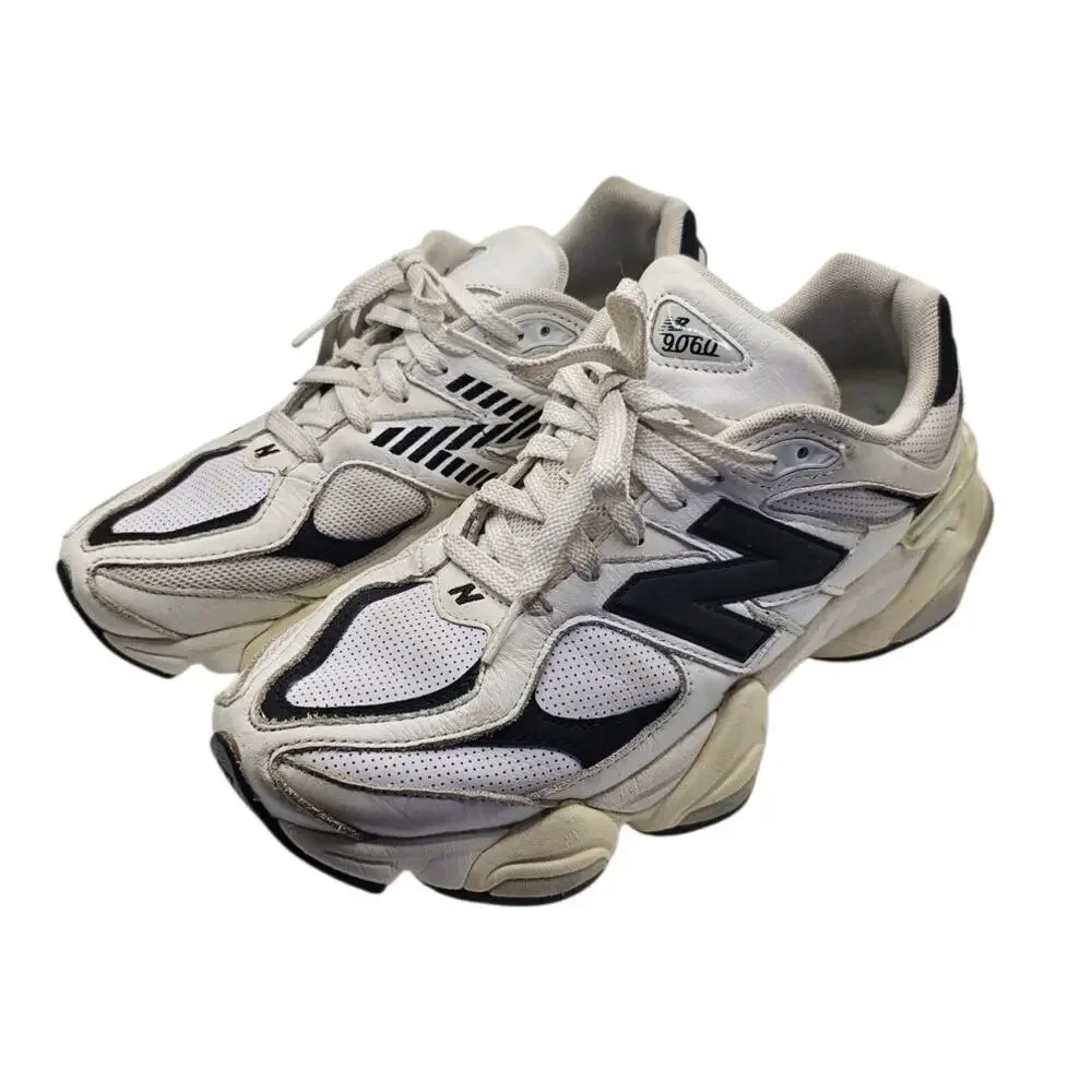New Balance 9060 White Black Sea Salt Chunky Dad Sneakers Men's Size 9.5